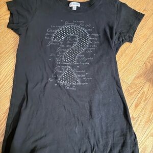 Y2k GUESS Black and rhinestone Graphic Tee